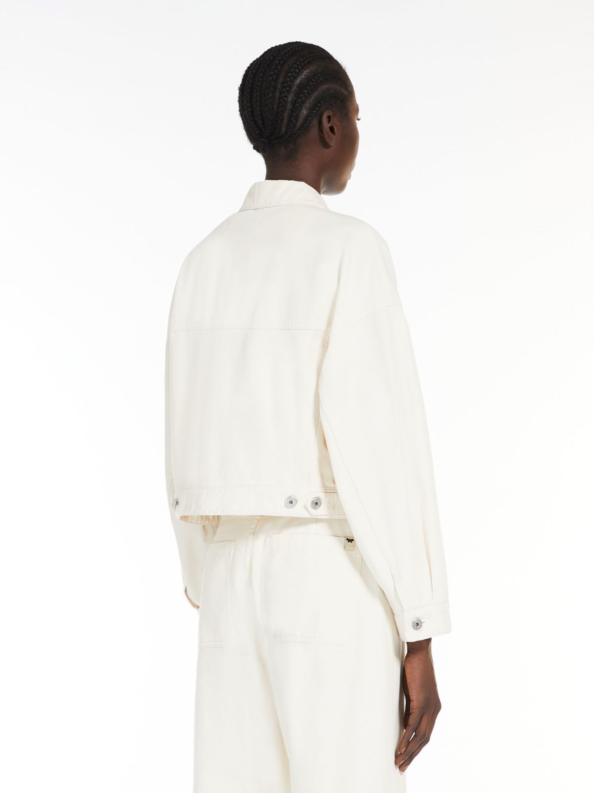 Weekend Max Mara Coarse Cotton Short Jacket In White