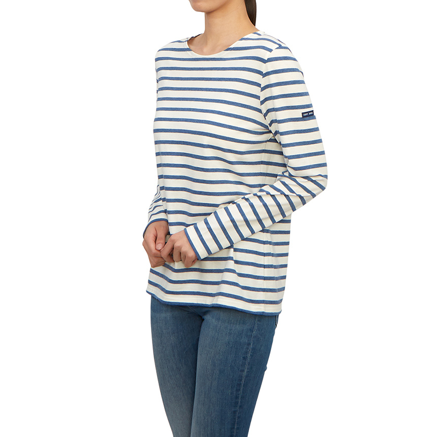 Saint James Striped Graphic T-shirt In Blue
