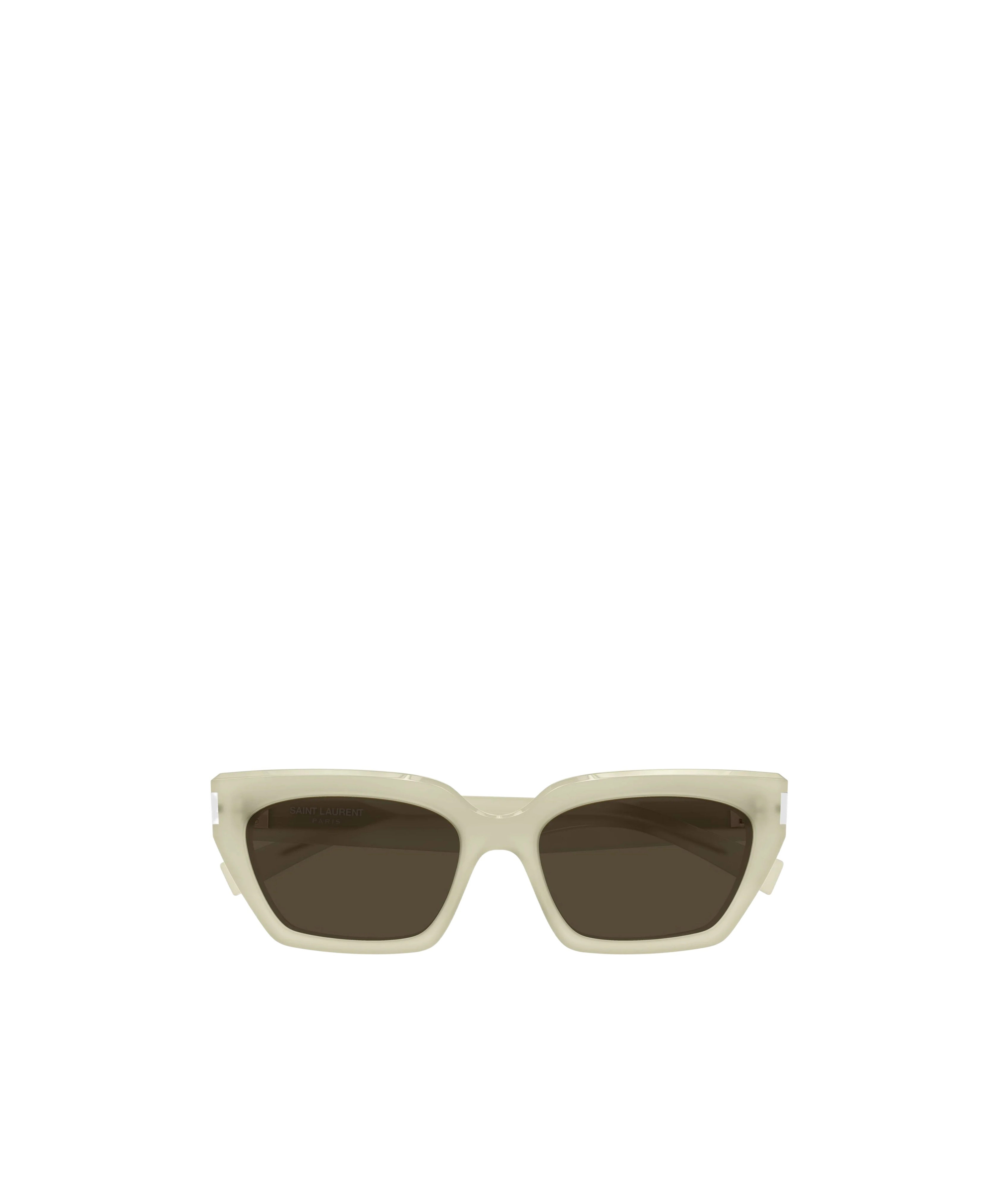 Saint Laurent Sl 826 Page Linea Corner Angle 004 Ivory Brown Sunglasses In White