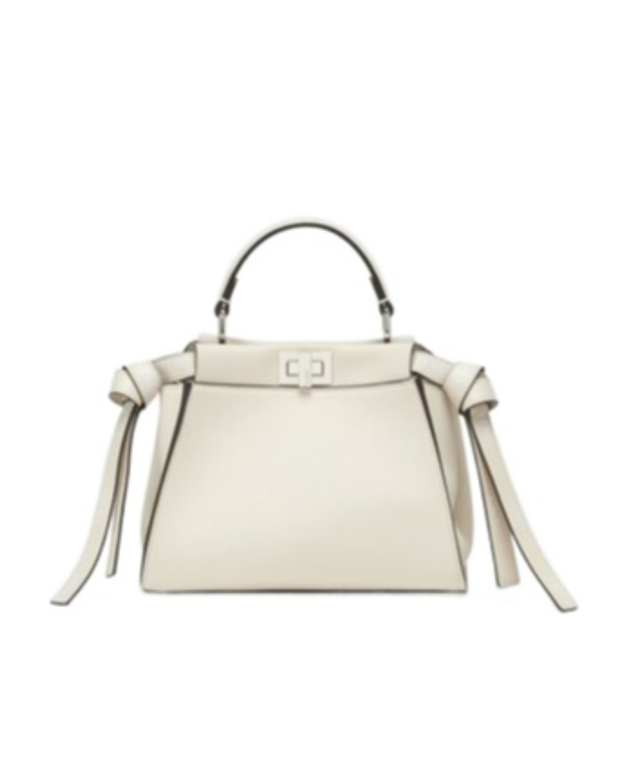 Fendi Mini Peekaboo Leather Bag In White