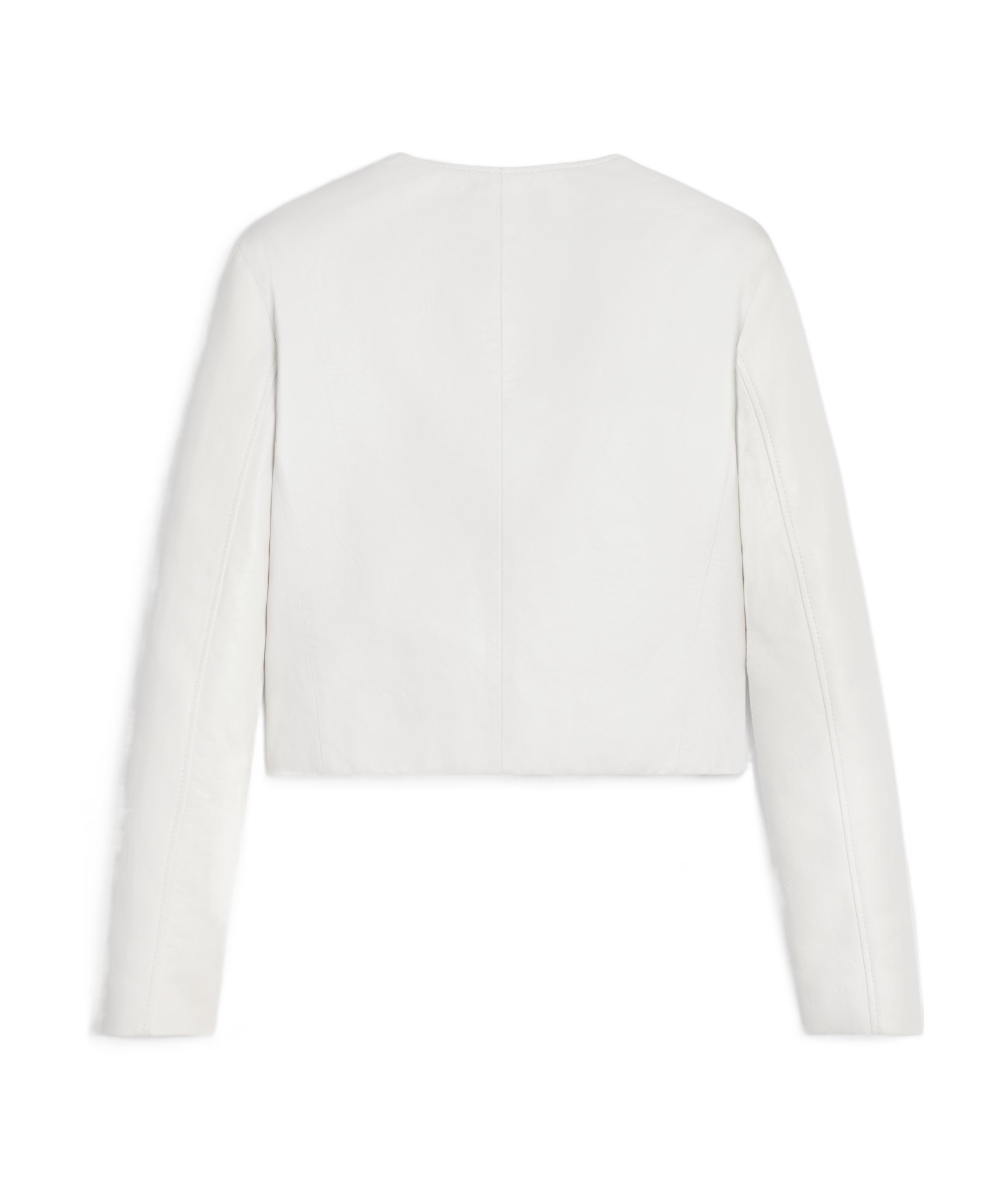 Celine Long-sleeved Leather Jacket In White