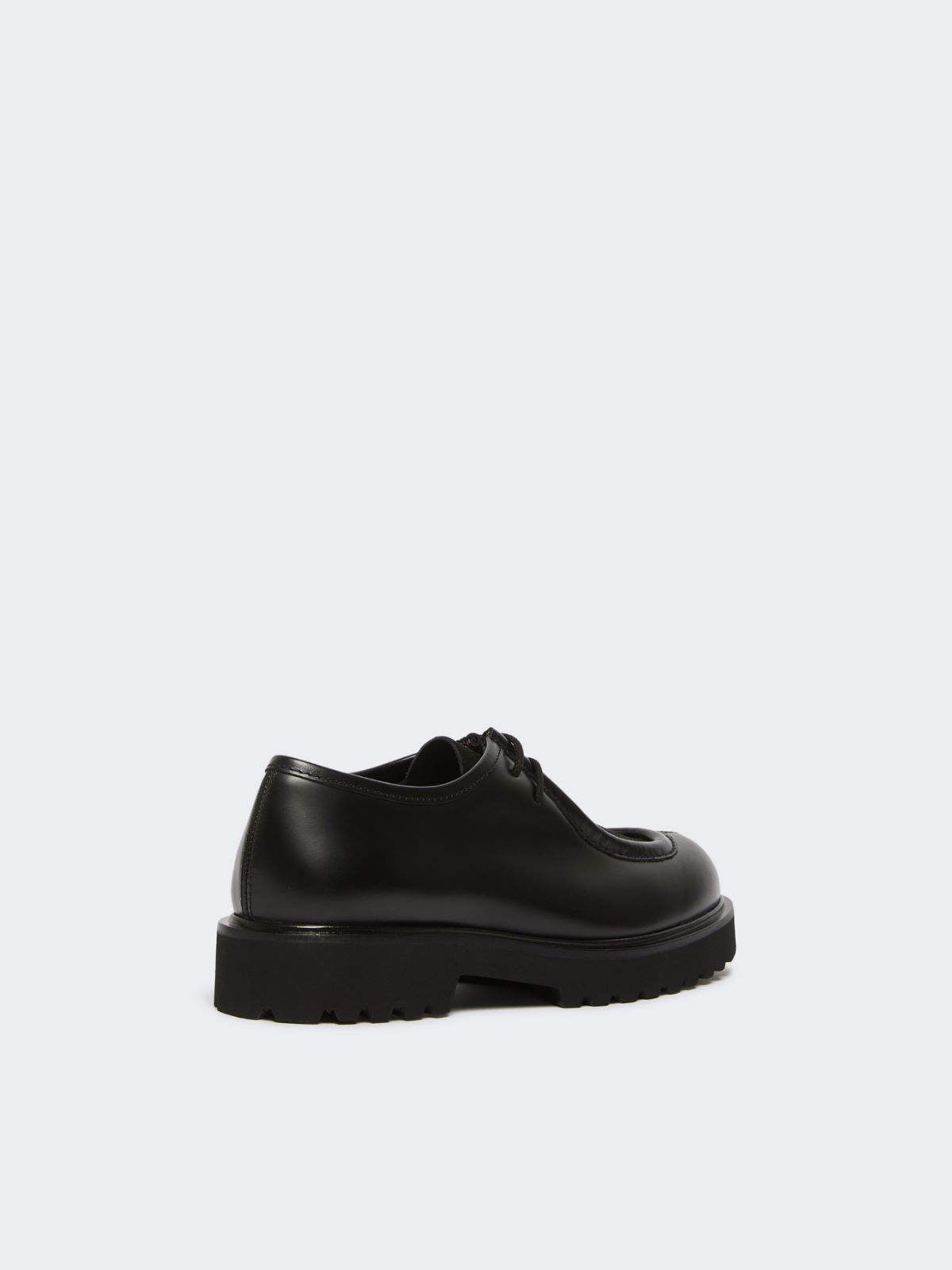 Max Mara Leather And Suede Lace-up Shoes In Black