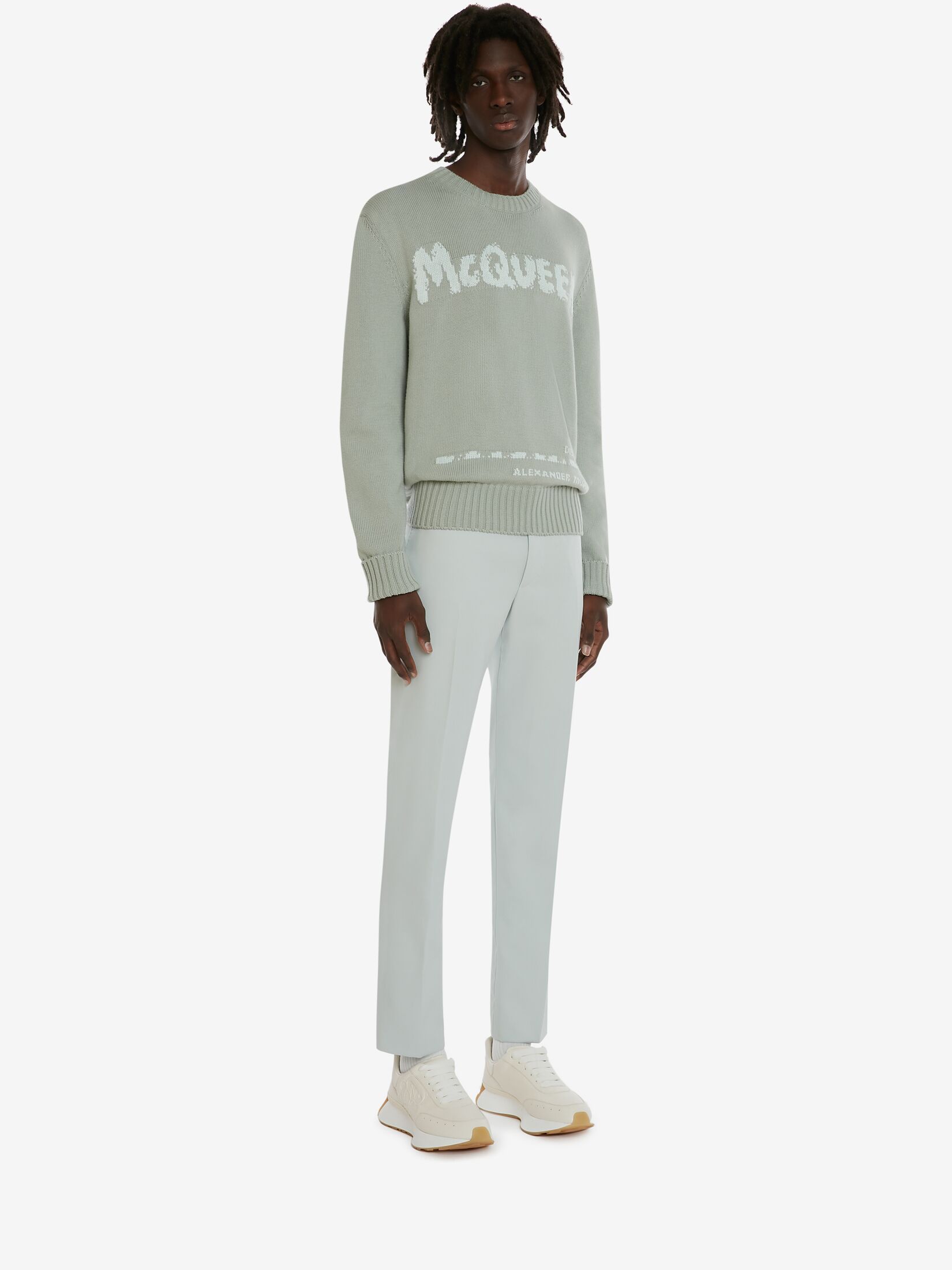 ALEXANDER MCQUEEN ALEXANDER MCQUEEN GRAFFITI LOGO INTARSIA KNITTED JUMPER