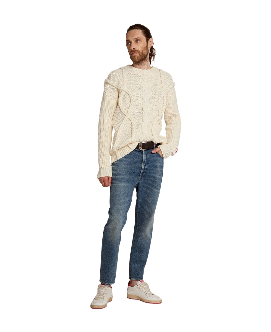 Golden Goose Deluxe Brand Washed Effect Straight Leg Jeans In Blue