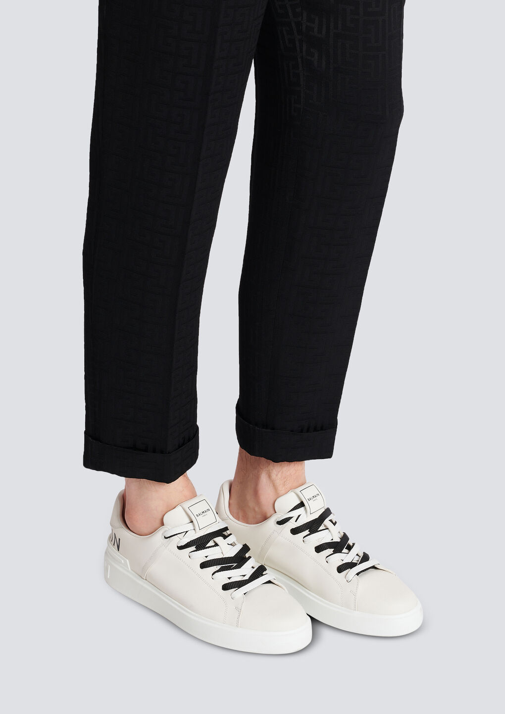 Balmain B-court Leather Trainers In White