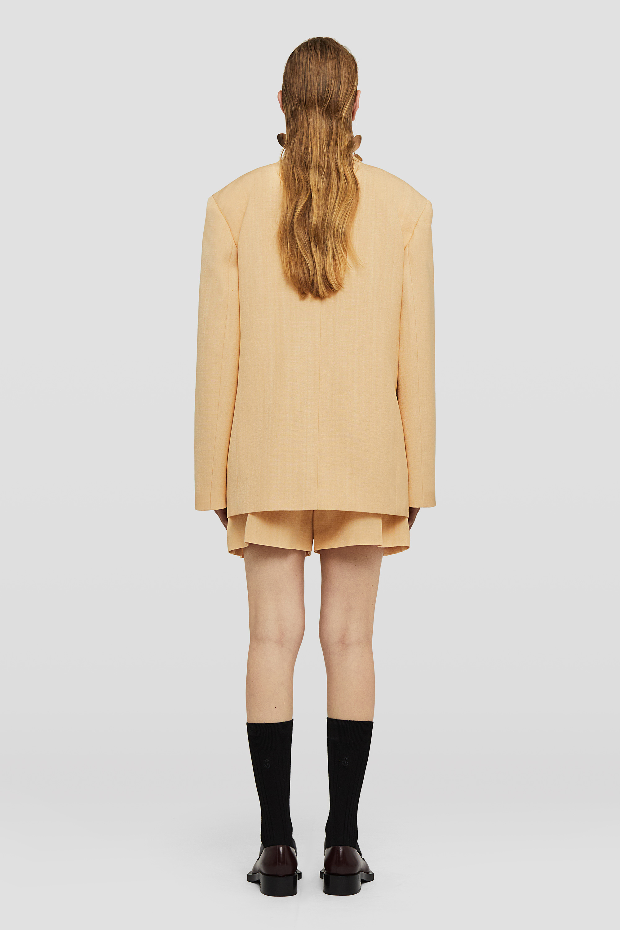 Jil Sander Single-breasted Crepe Blazer In Nude