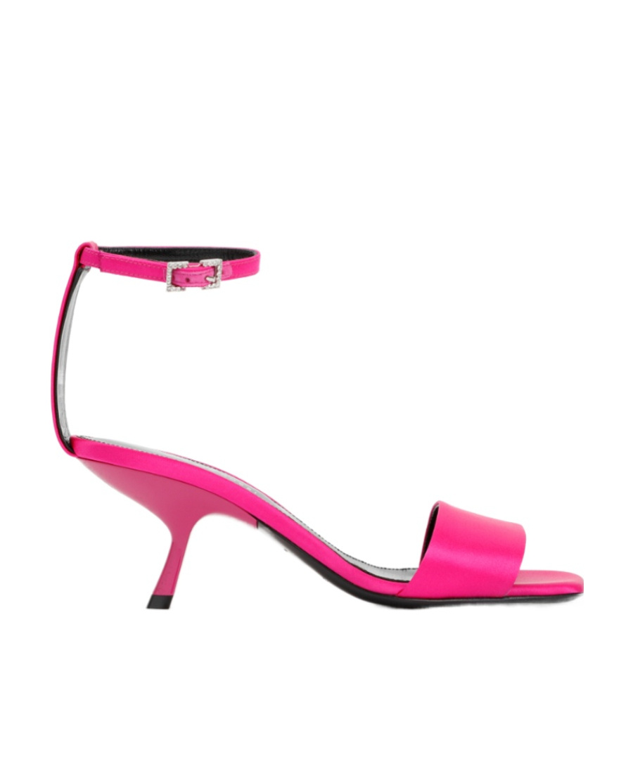 Sergio Rossi Sculpted Kitten Heel Sandals In Pink