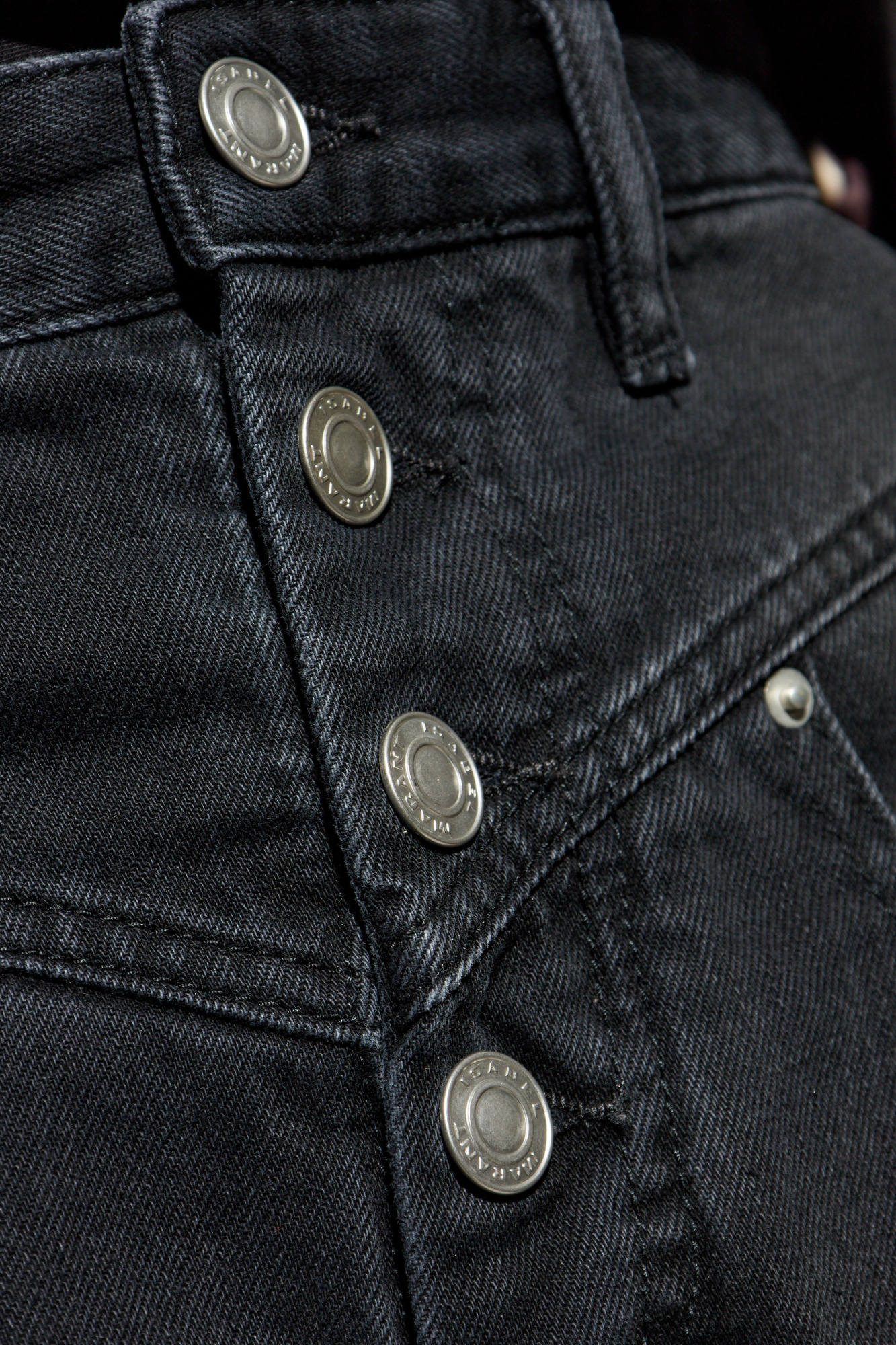 Isabel Marant 'denim Shorts' With Pockets And Button Accents In Black