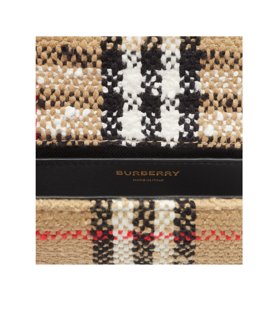 Burberry Small Lola Woven Check Crossbody In Multicolor