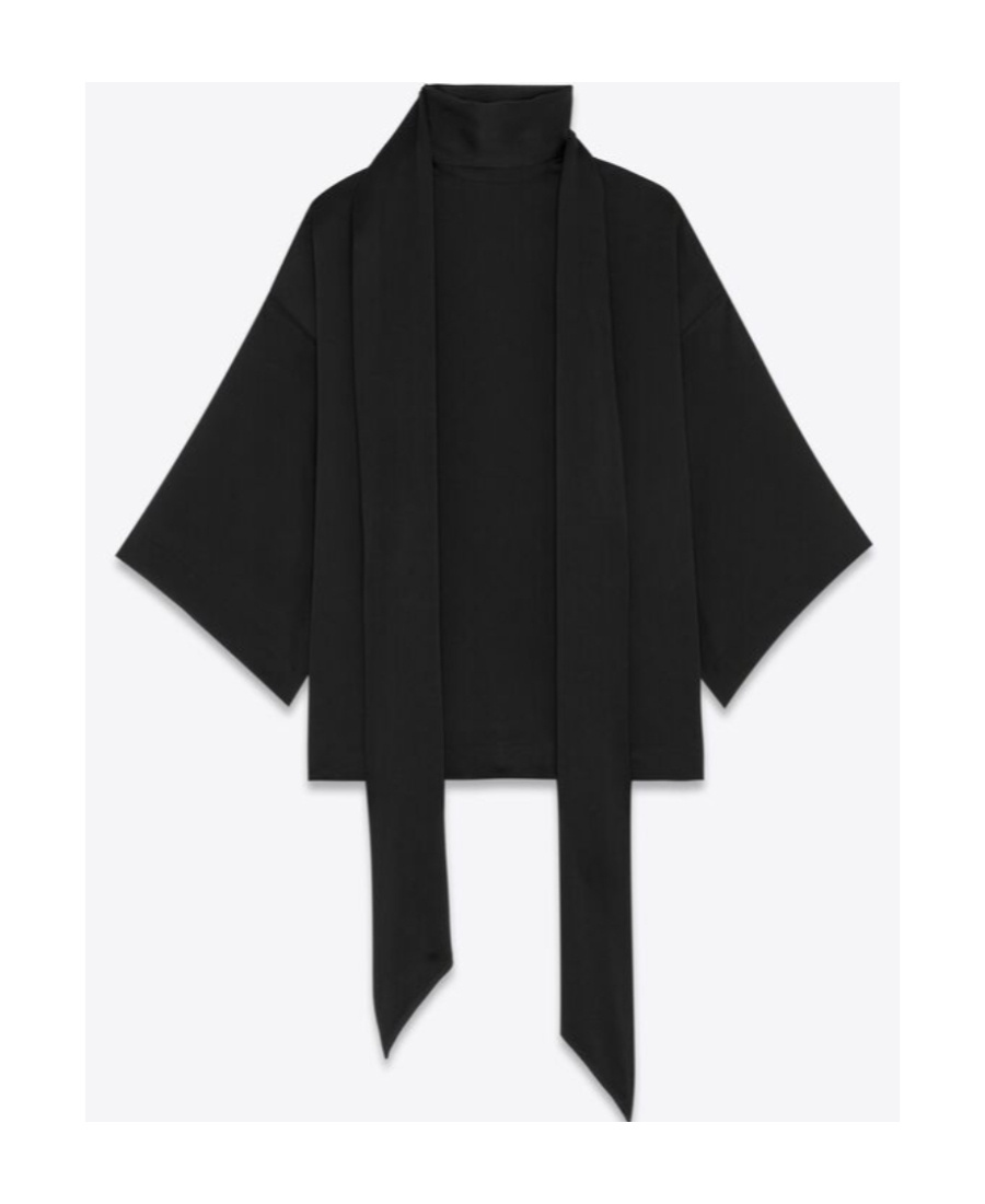 Saint Laurent Blouse In Crepe Satin In Black