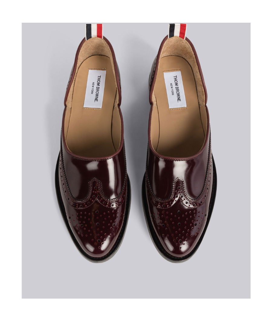 Thom Browne Slip-on Rwb Brogues In Black