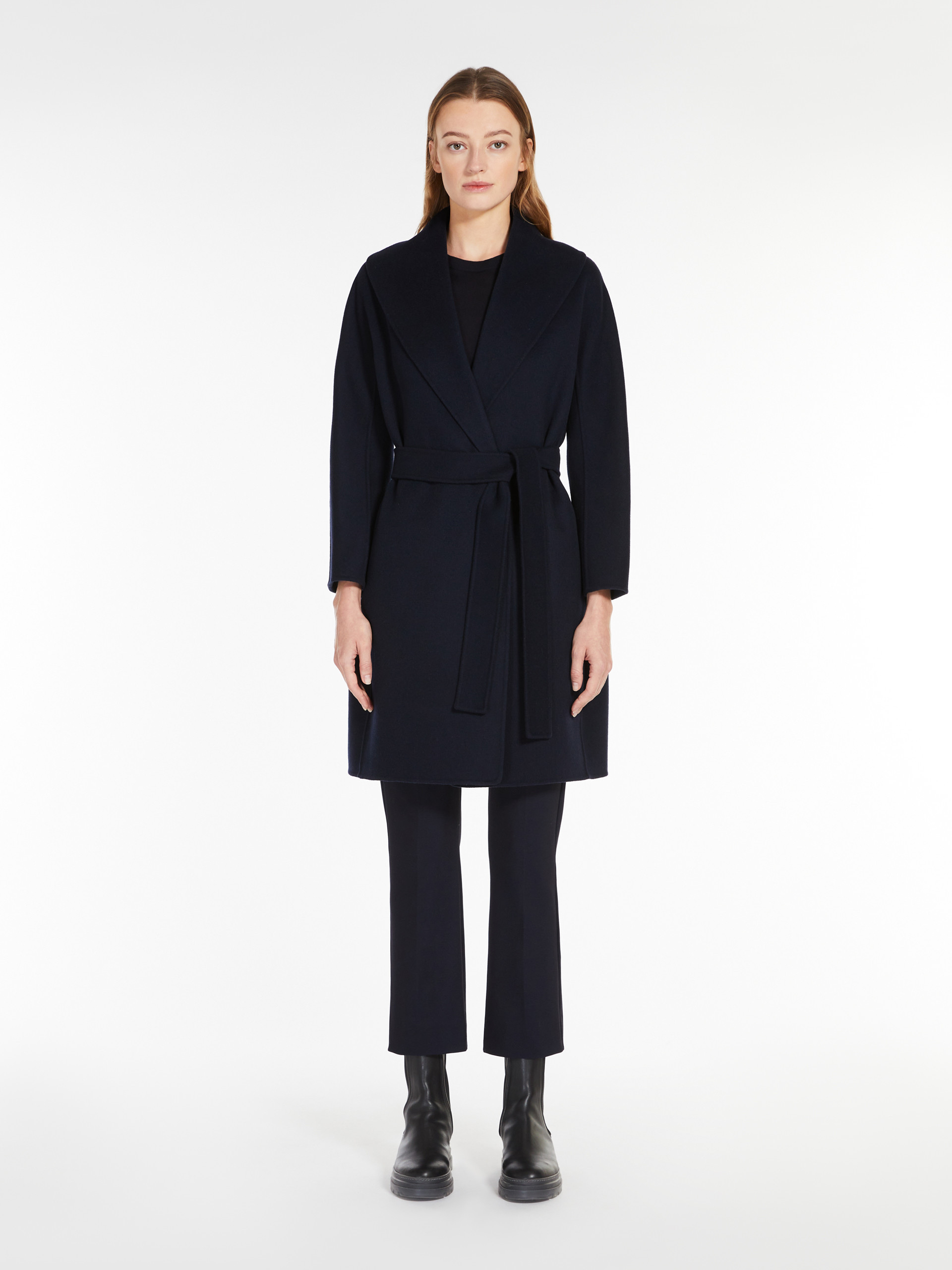 Max Mara Long-sleeved Coat In Black