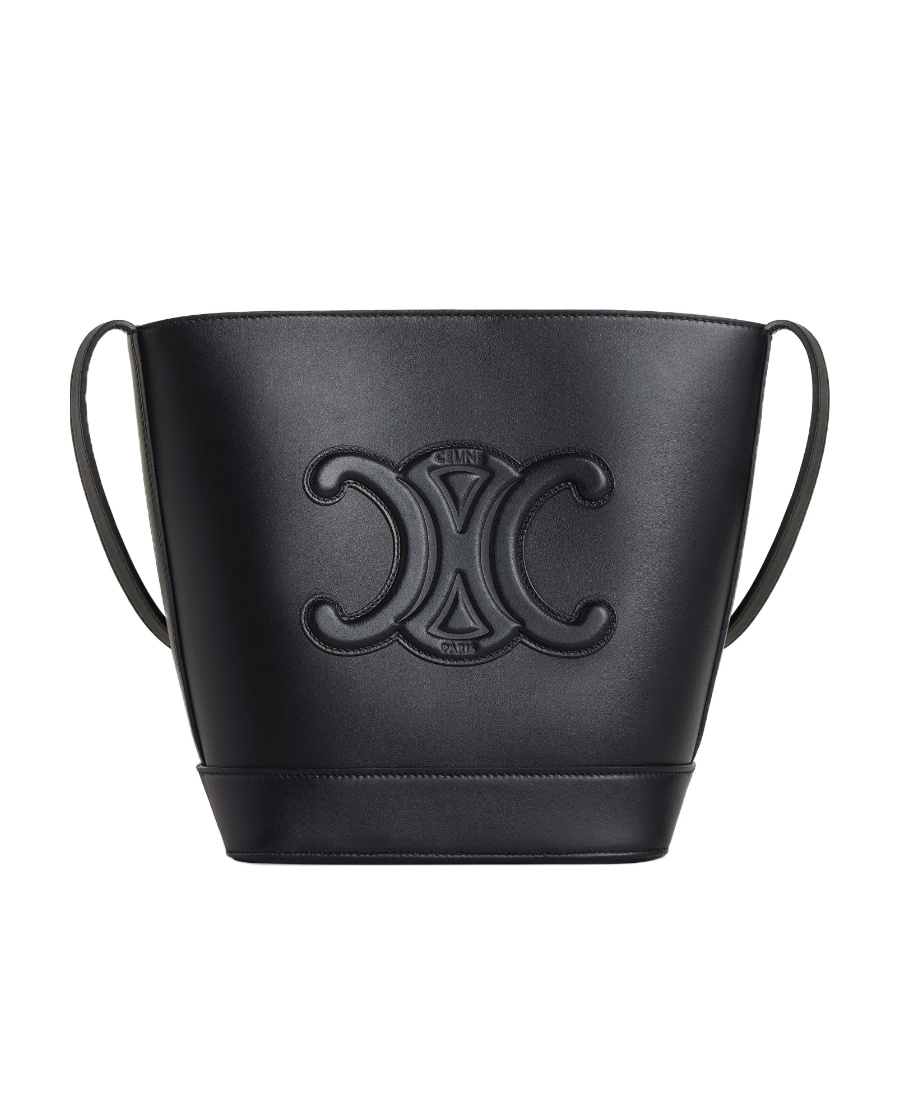 Celine Small Bucket Cuir Triomphe Shoulder Bag In Black