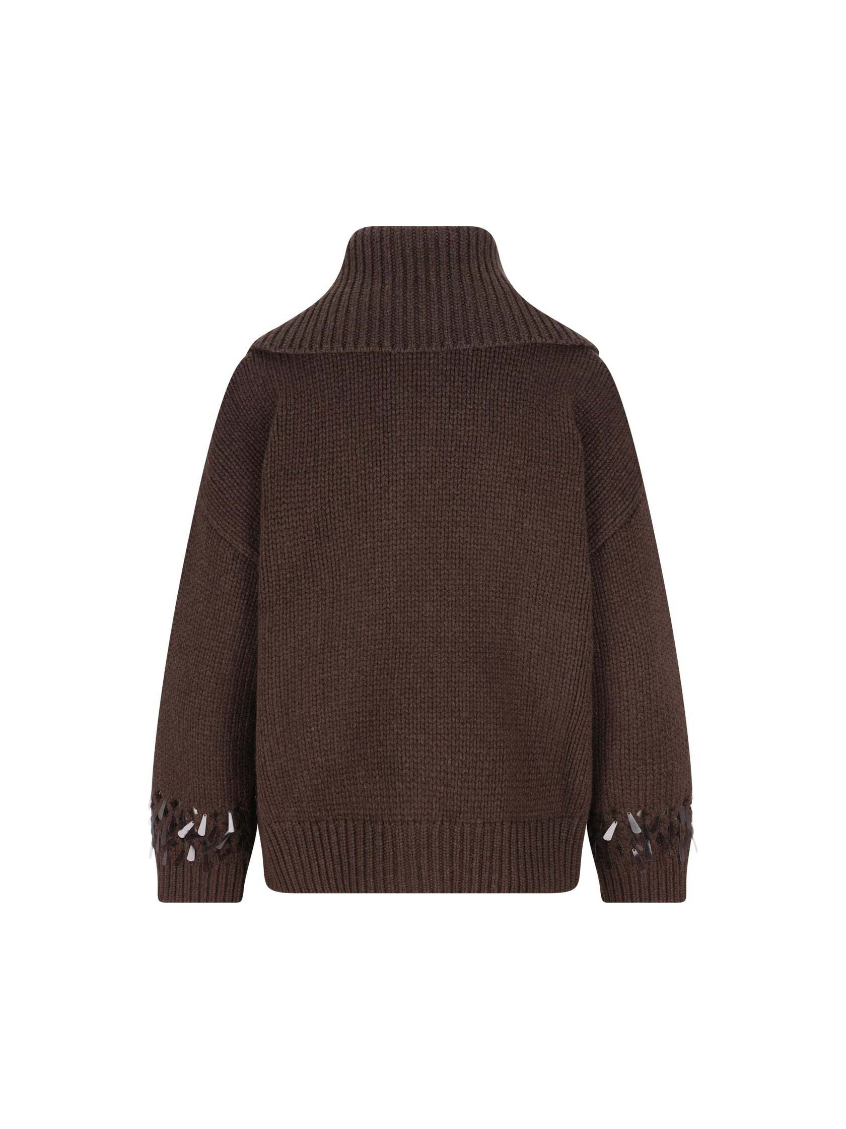 Brunello Cucinelli Long-sleeved Knitted Cardigan In Brown