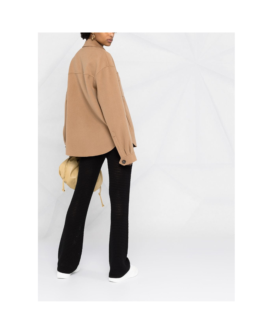 Nanushka Bazia Crochet-knit Slim Trousers In Black