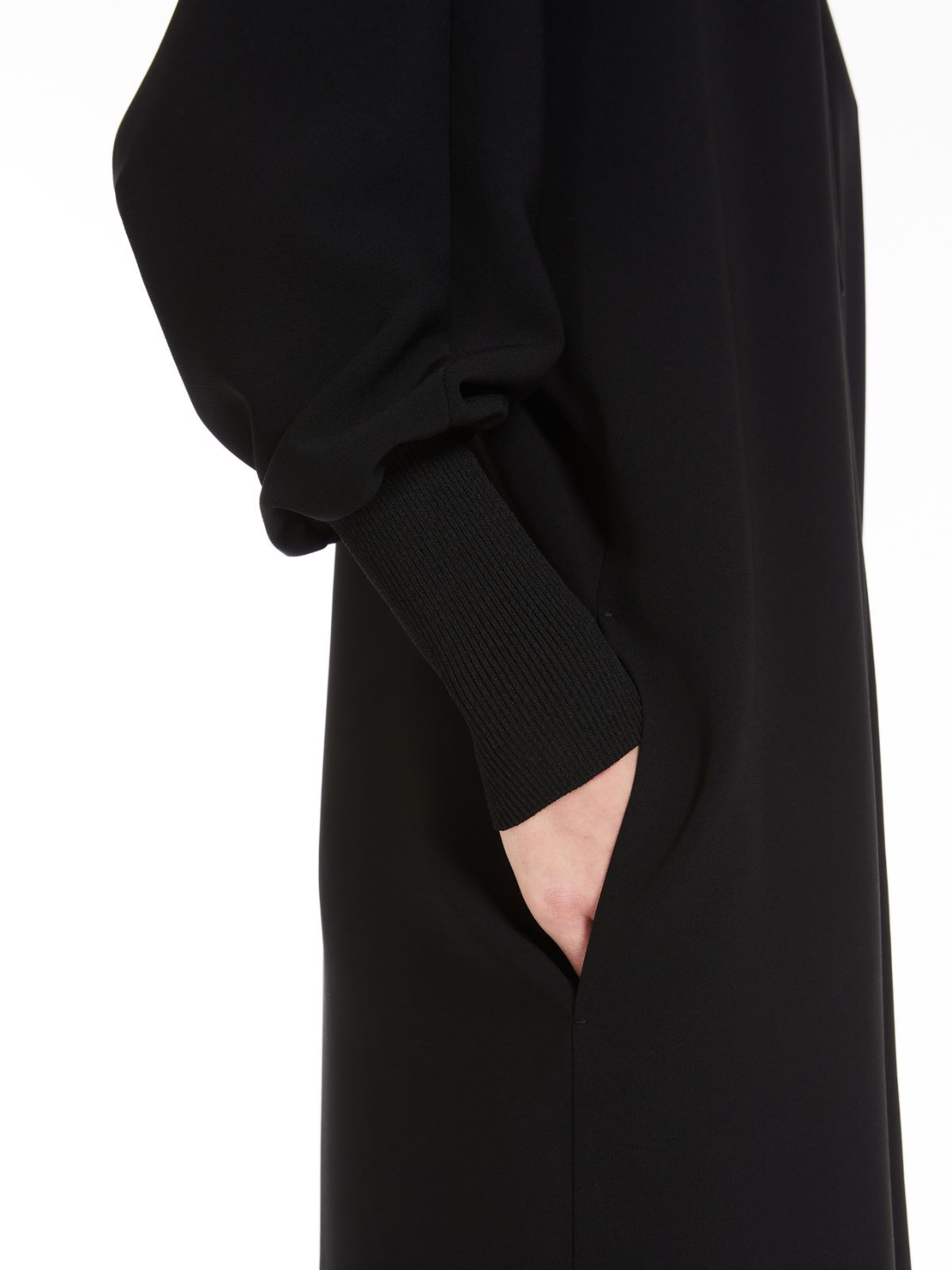 Max Mara Studio Asti Cady Long-sleeved Dress In Black