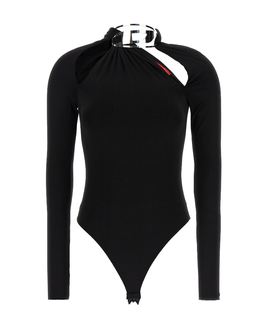 DIESEL LOGO-PLAQUE CUT-OUT BODYSUIT 
