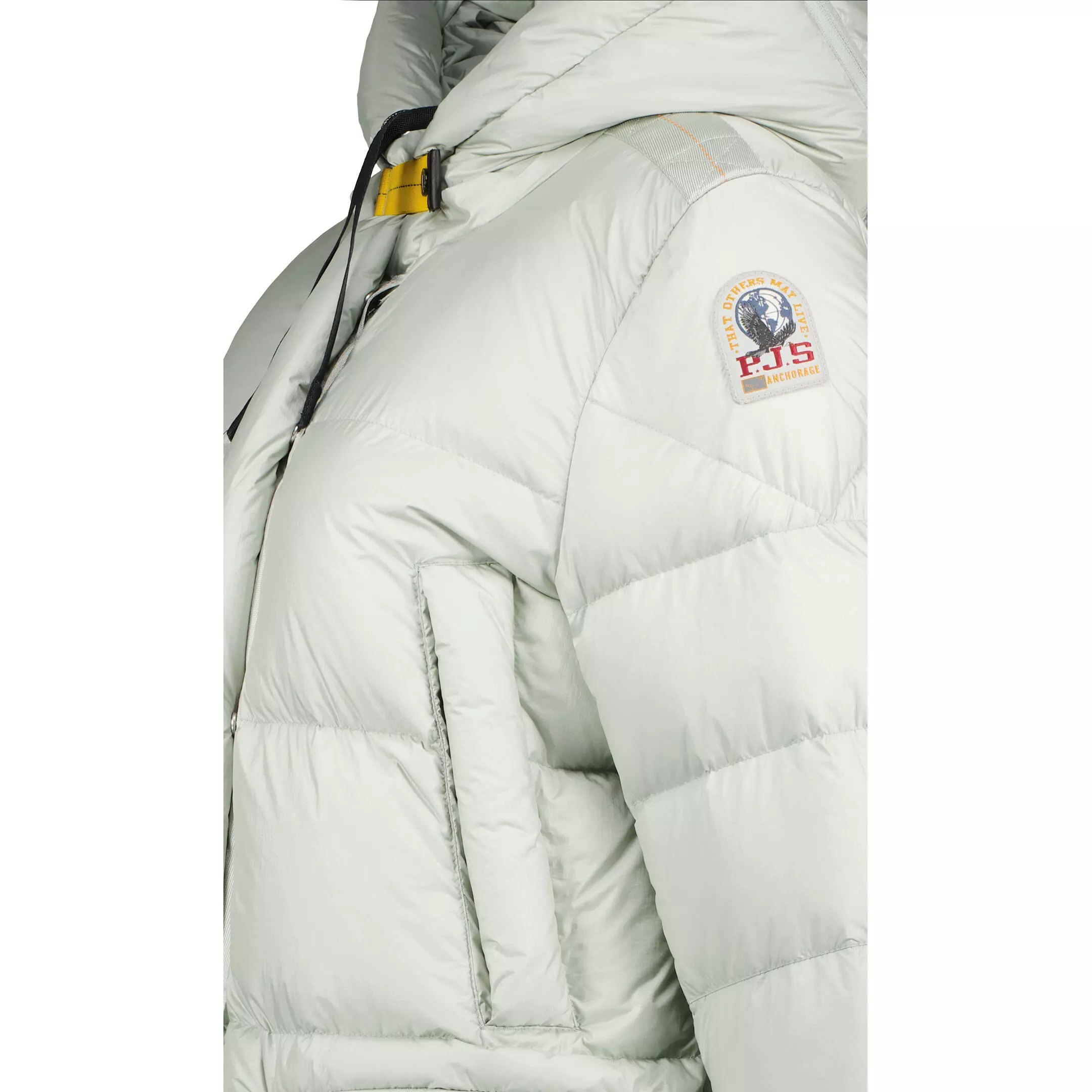 Shop Parajumpers Long-sleeved Hooded Down Jacket In White