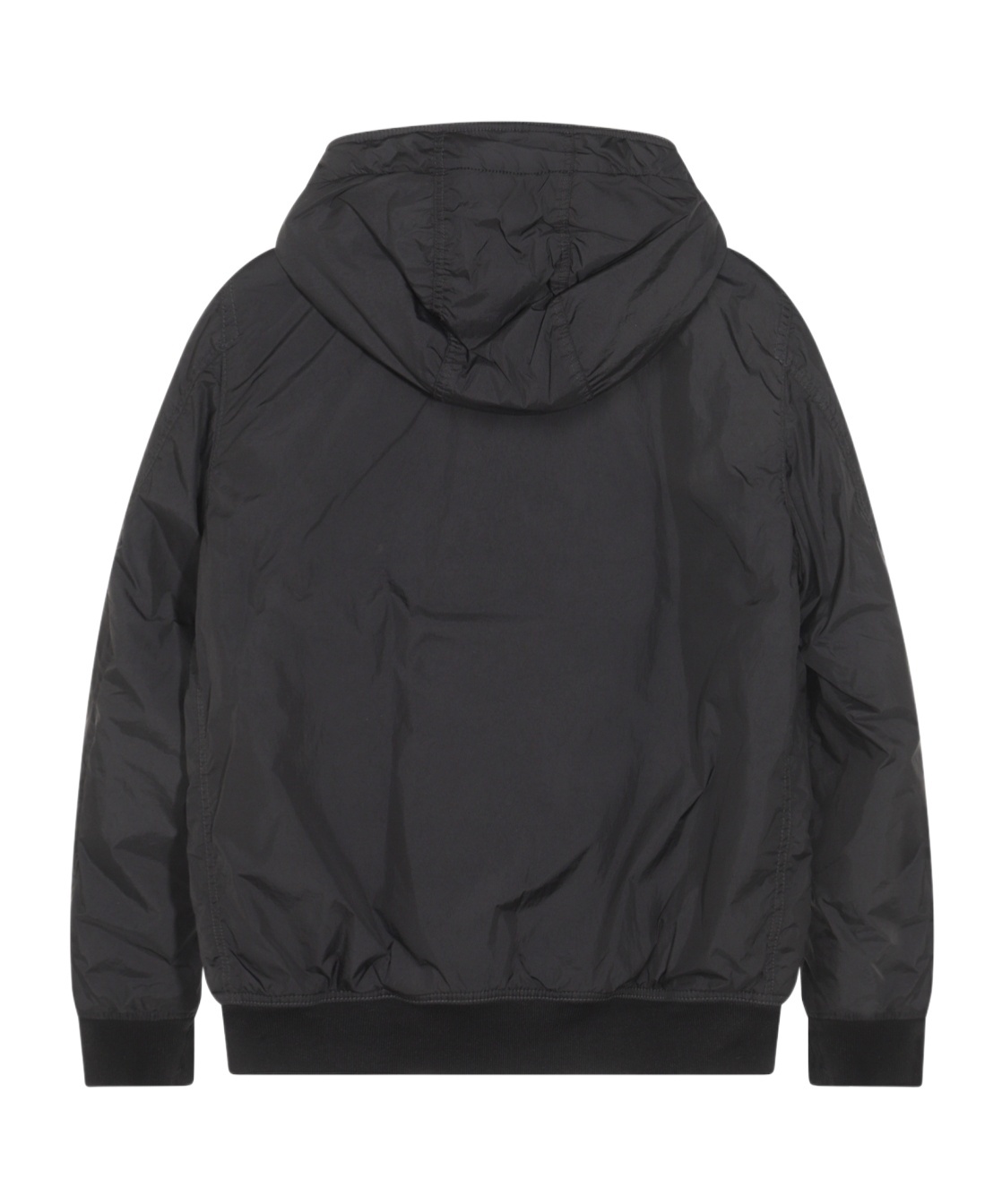 Stone Island Hooded Logo-patch Jacket In Black