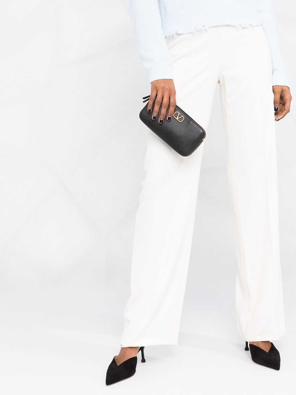 Valentino Vlogo Chain-link Mini Bag In Black