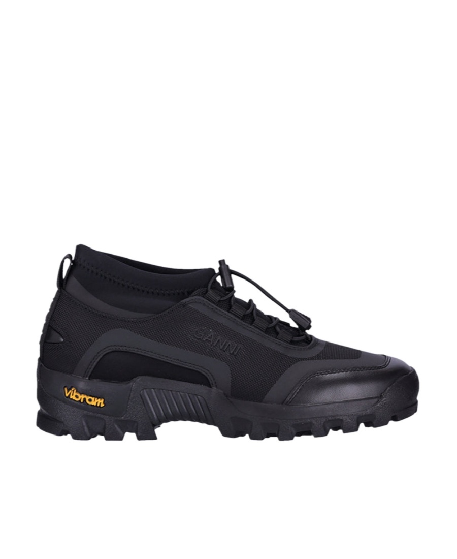 Ganni Low-top Drawstring Sneakers In Black
