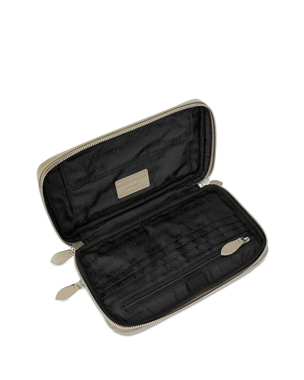 Emporio Armani Black Logo Details Handbag In Nude