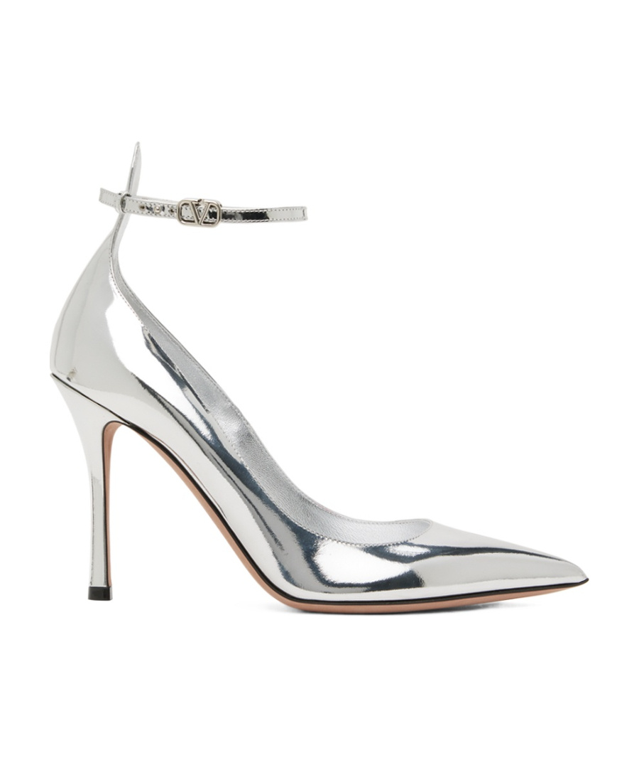 Valentino Silver Tan-go 100 Heels In White