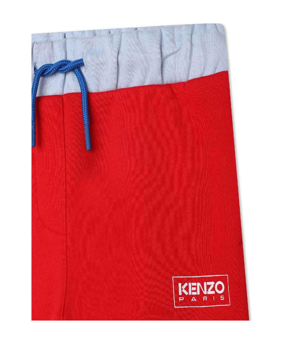 Kenzo Colour-block Cotton Blend Track Pants In Yellow