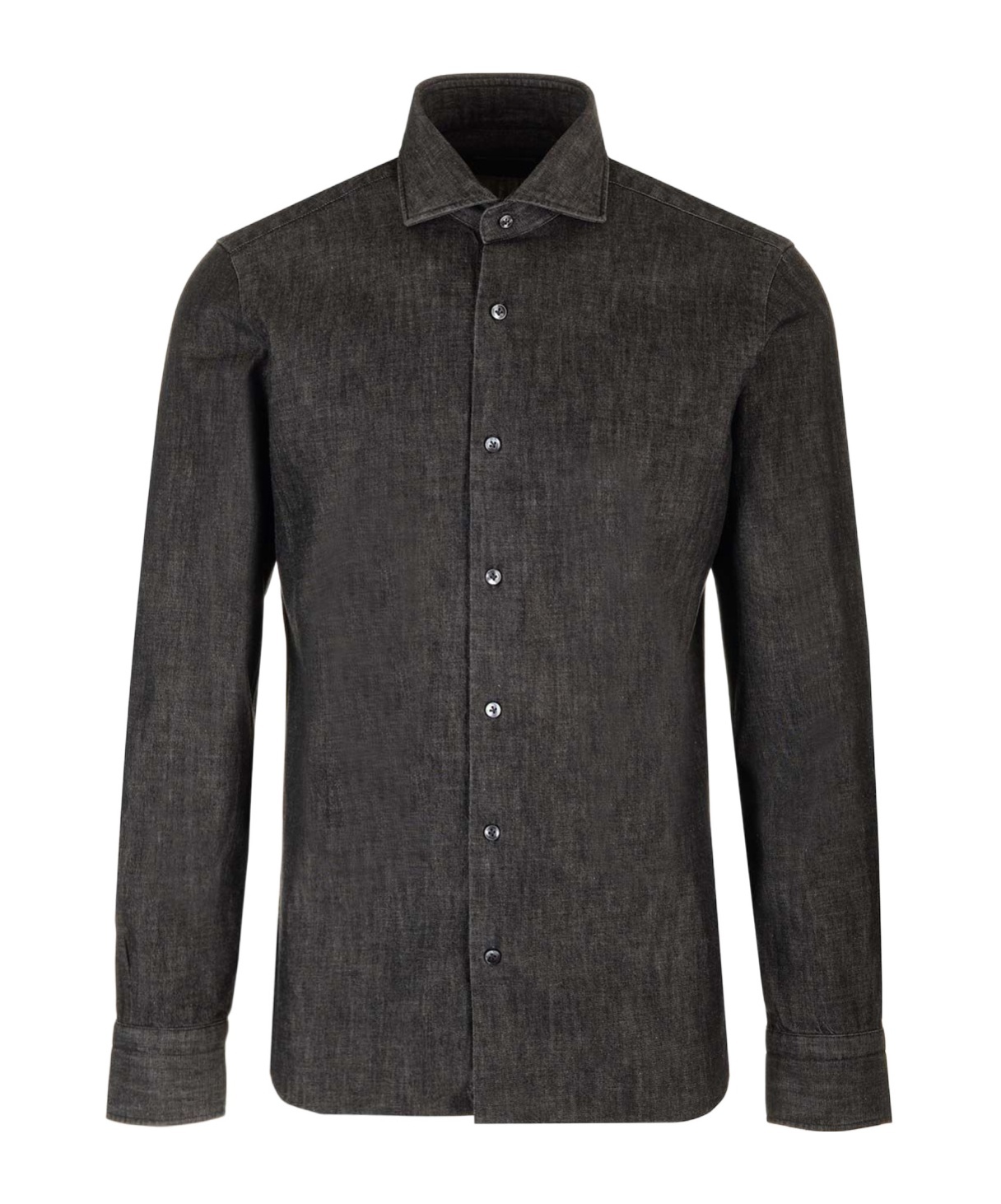 Barba Napoli Dandy Life Denim Shirt In Black