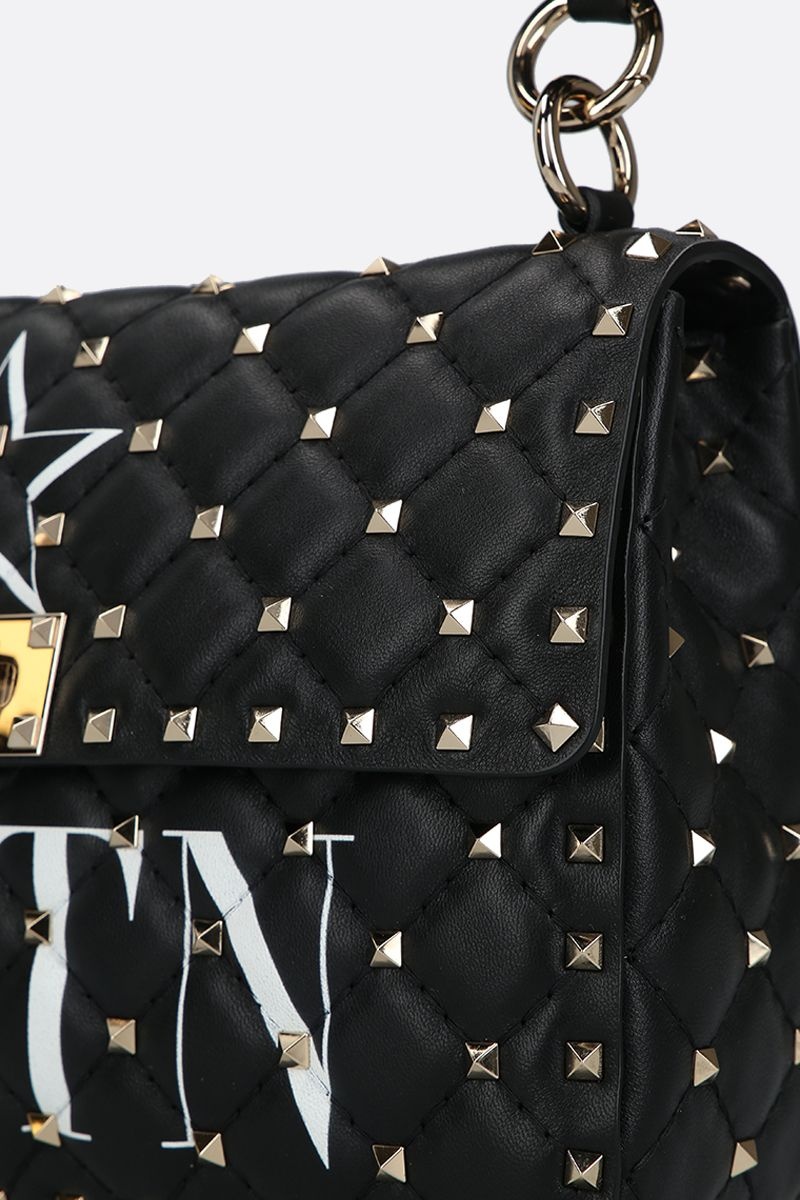 Valentino Vltn Spike Tote Bag In Black