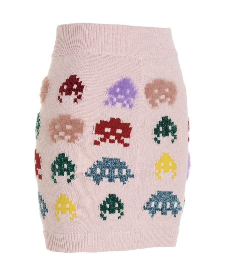 Stella Mccartney 'game On' Wool Blend Knit Skirt In Pink