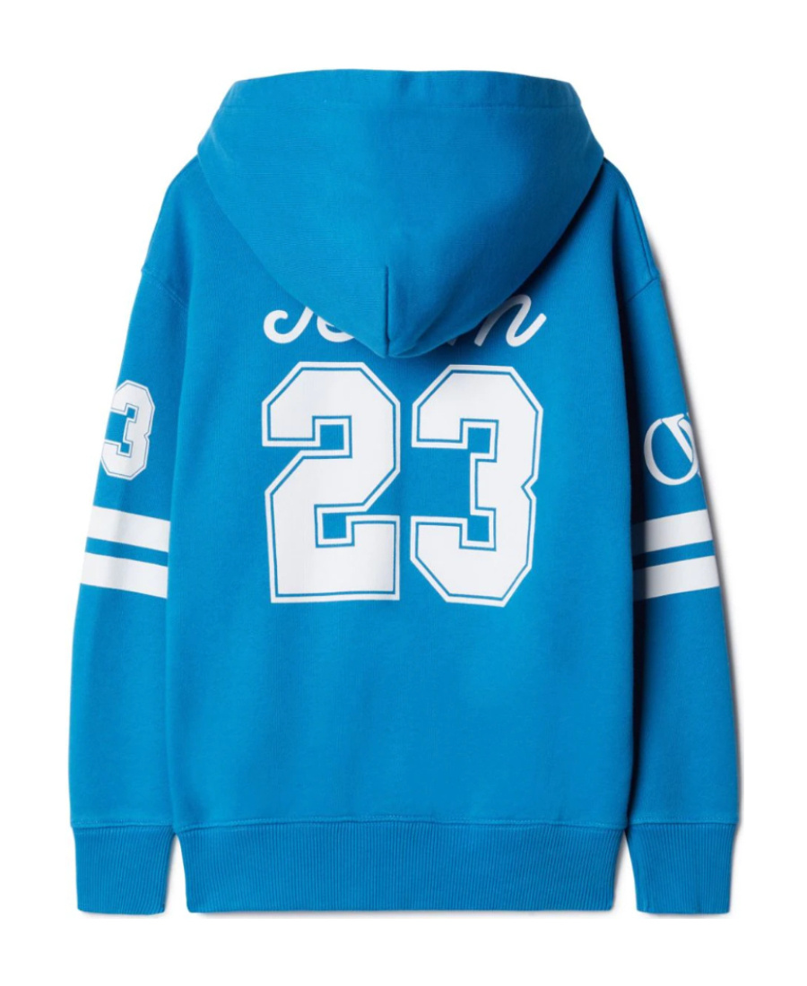 Shop Off-white Team 23 Cotton Hoodie In Blue