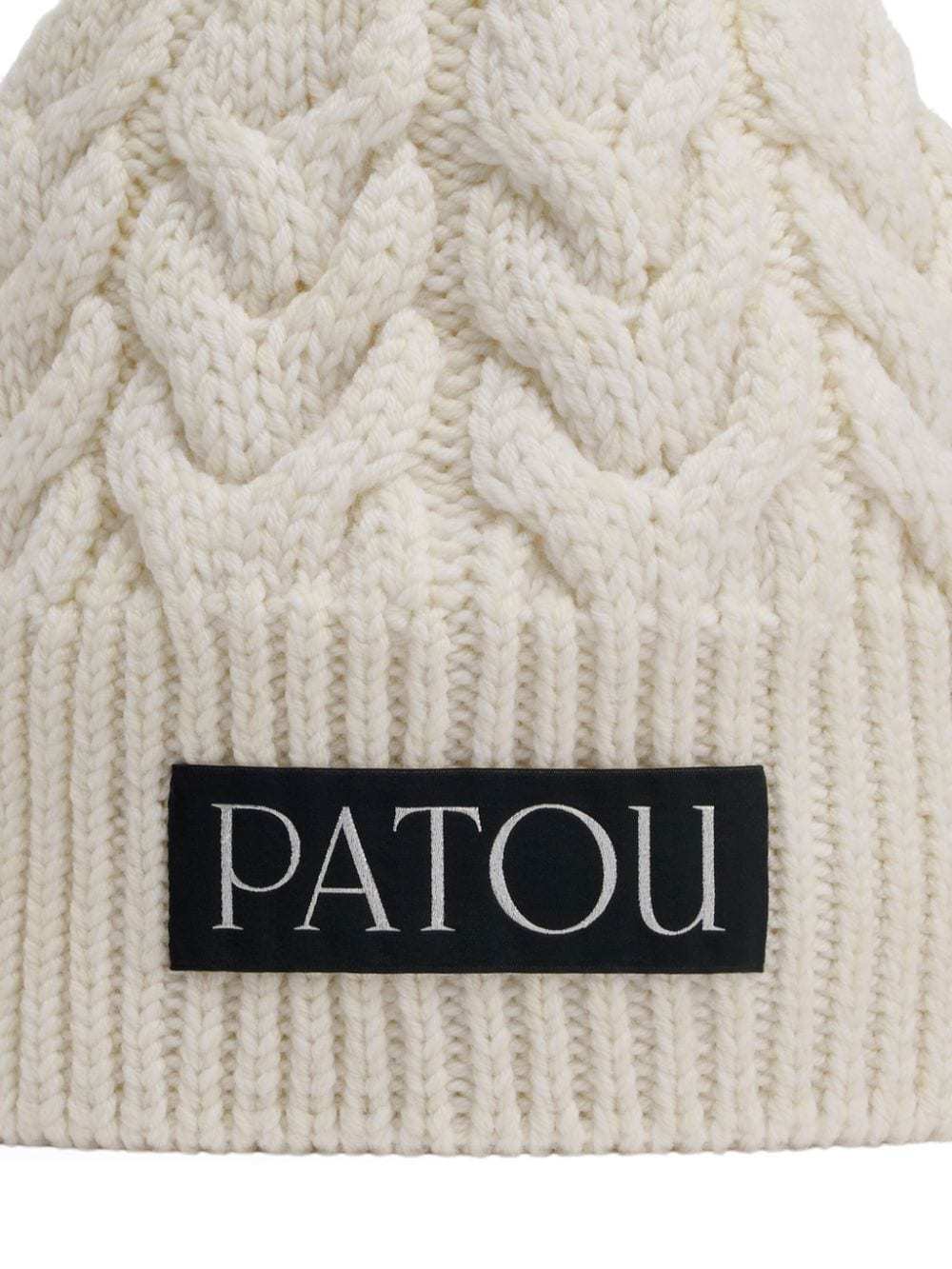 Patou Logo-patch Beanie In Nude