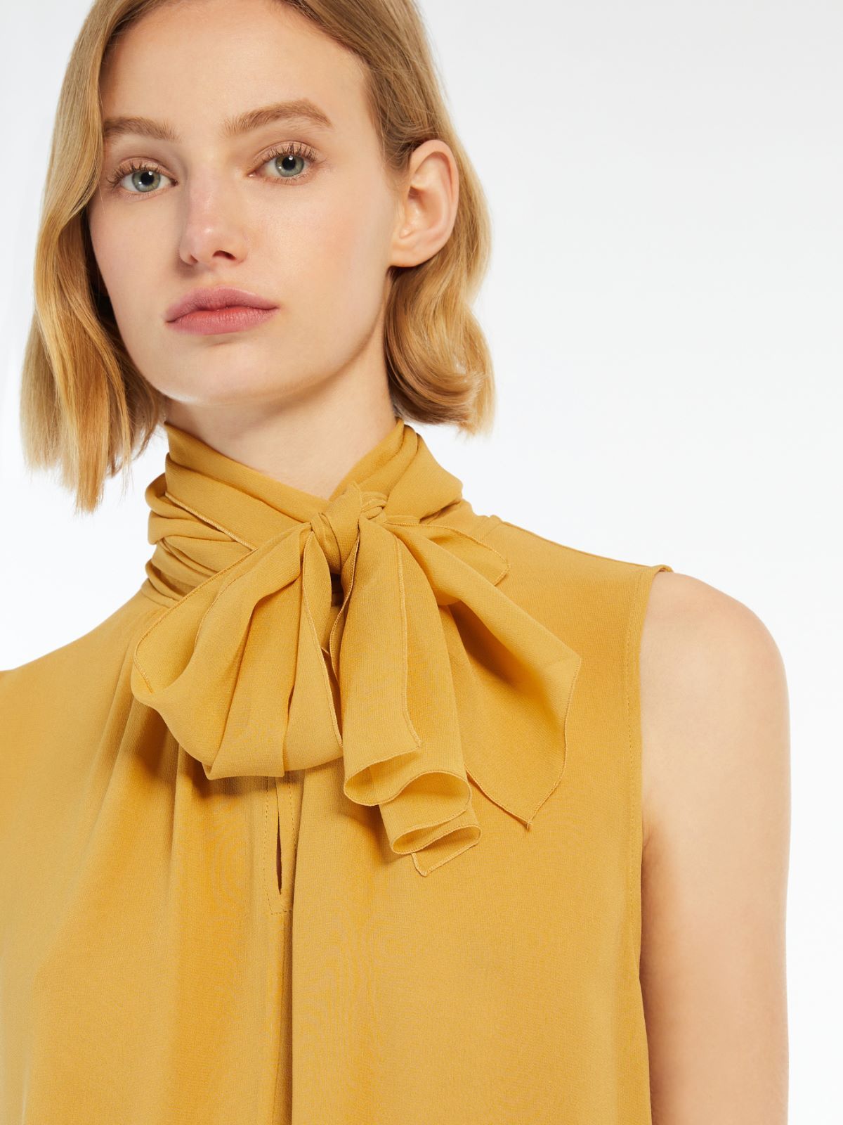 Max Mara Sleeveless Shirt In Yellow