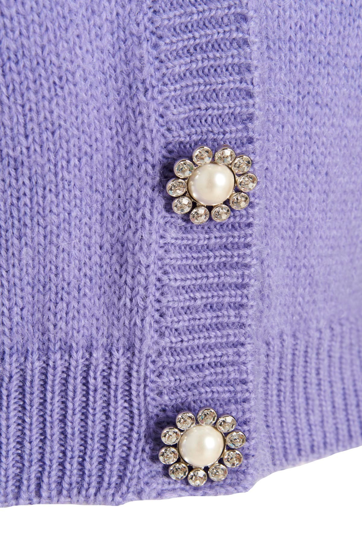 Alessandra Rich Embroidered Button-up Cardigan In Purple