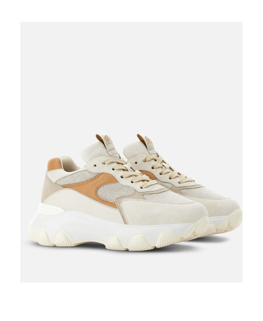 Hogan Hyperactive Panelled Suede Sneakers In White