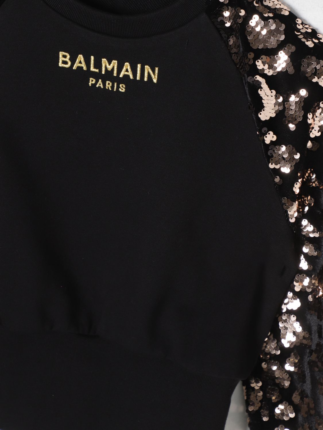 Balmain Long-sleeved Logo Pullover In Black