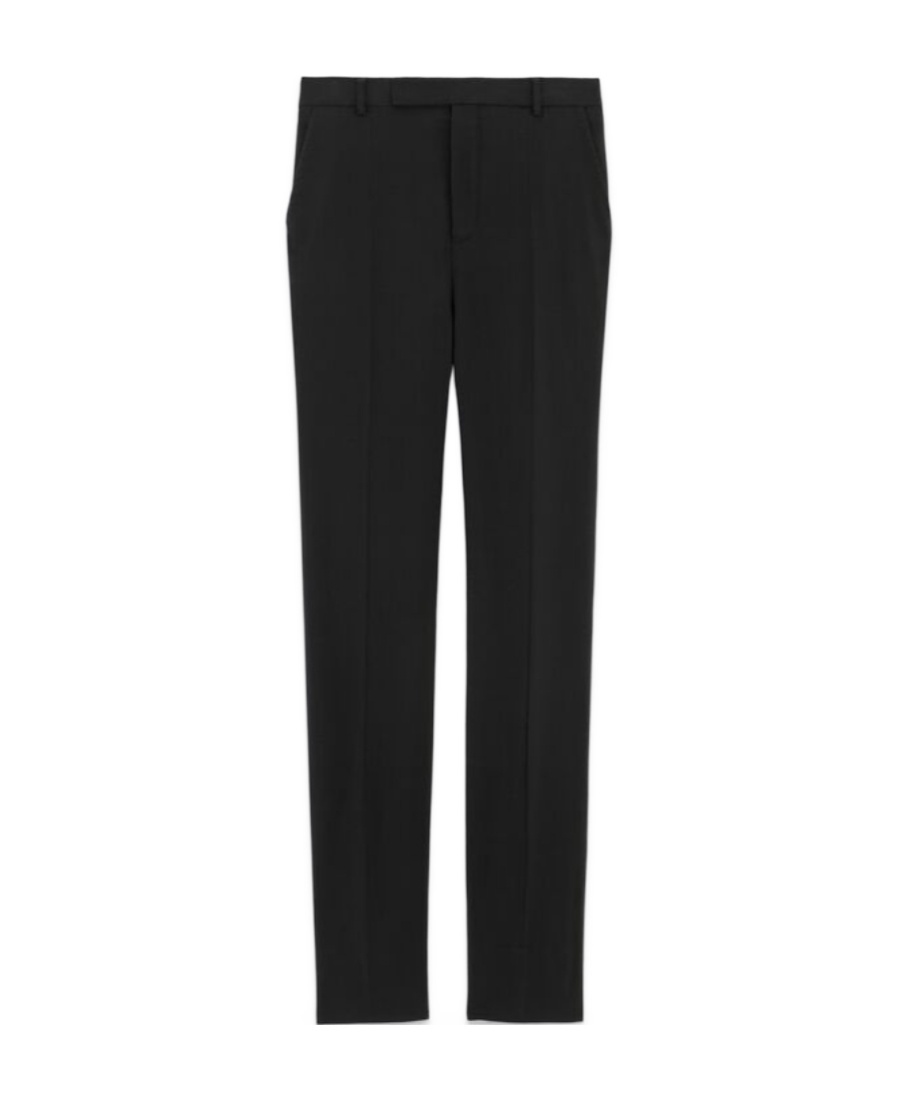 Saint Laurent High-waisted Tailored Trousers In Black