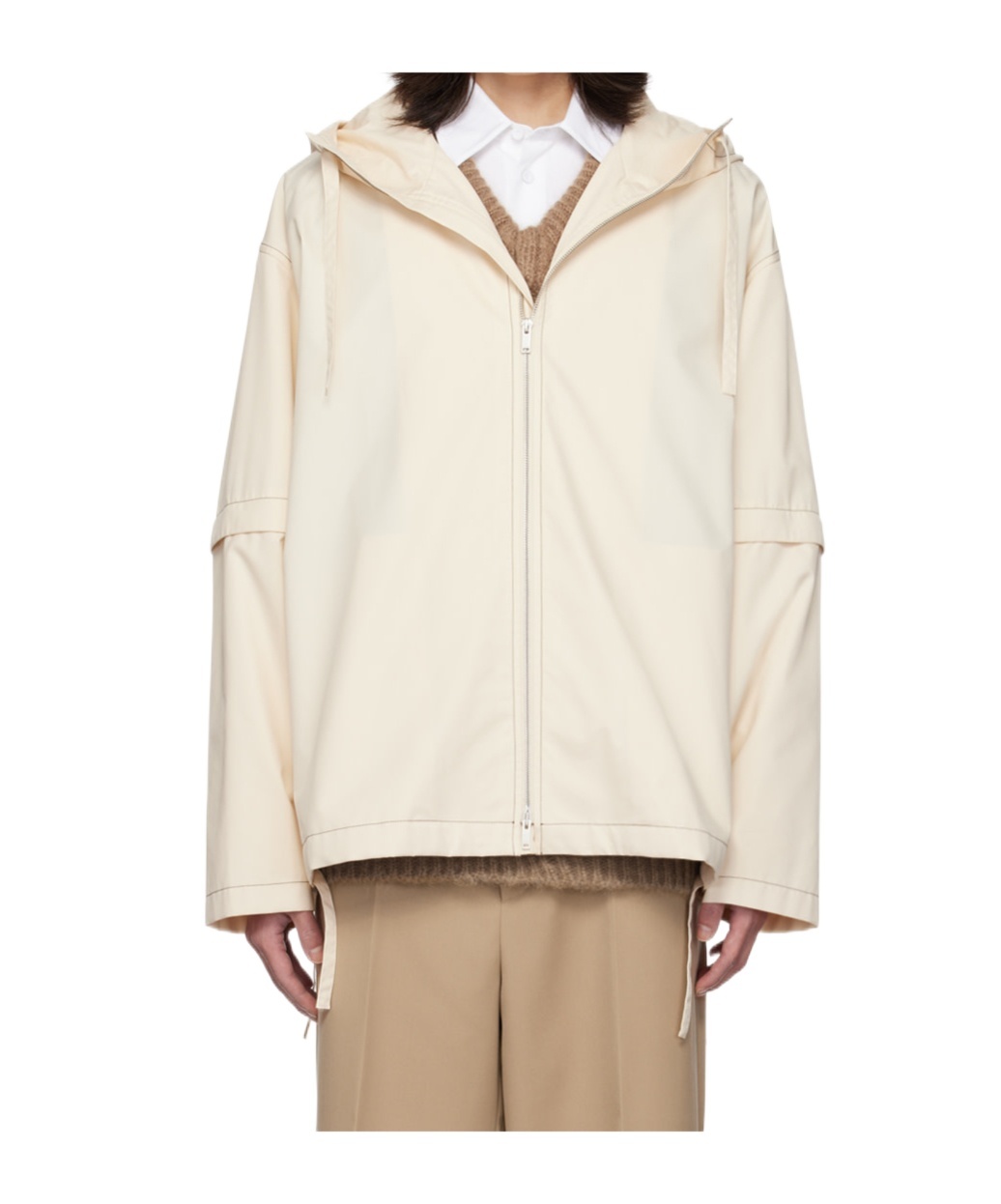 Jil Sander Long-sleeved Casual Jacket In White