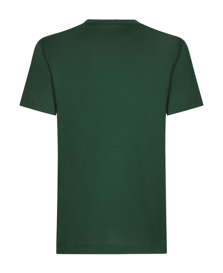 Dolce & Gabbana T-shirt Cotone Con Placca Logata In Green