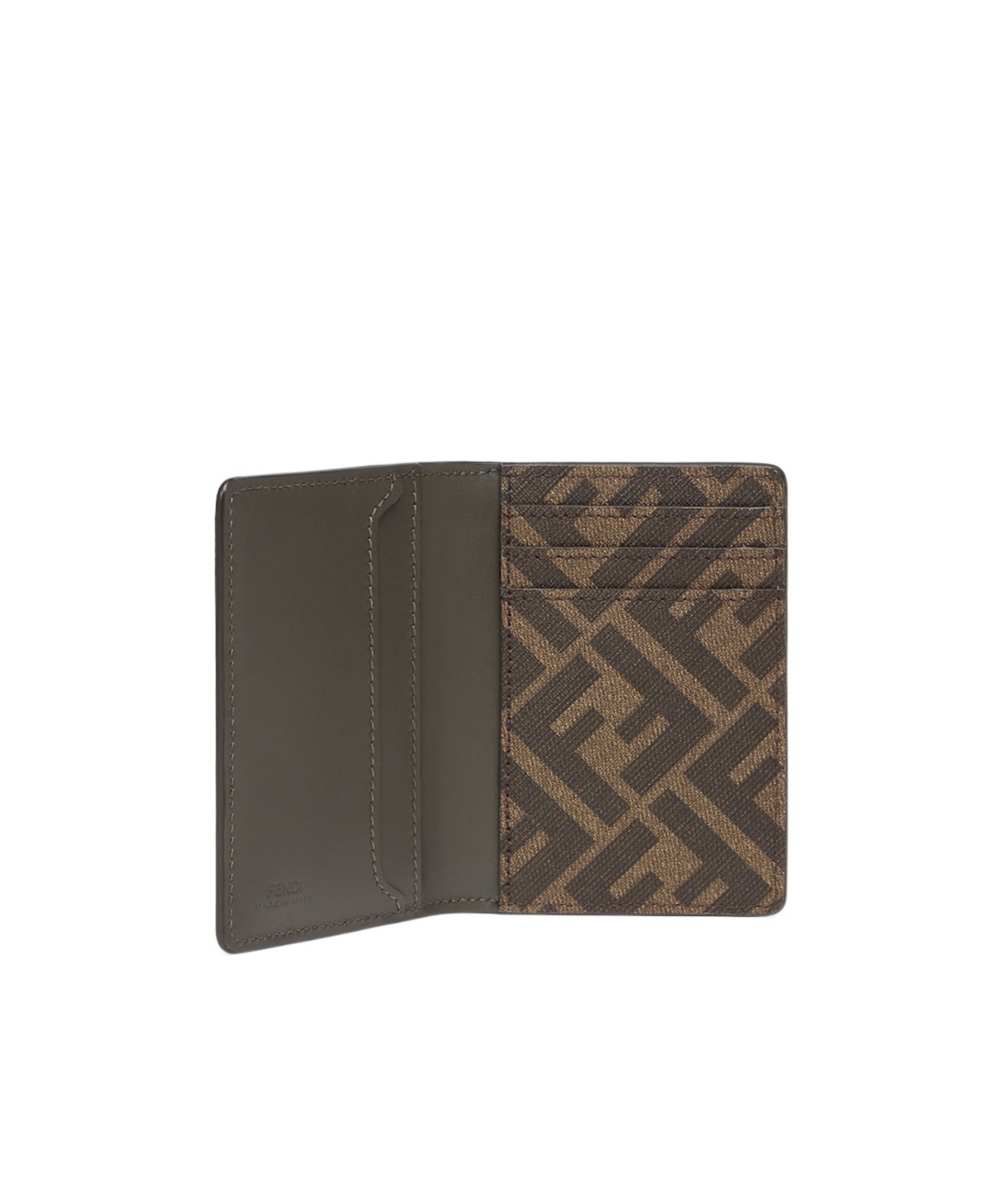 Fendi Ff Square Card Bag In Green