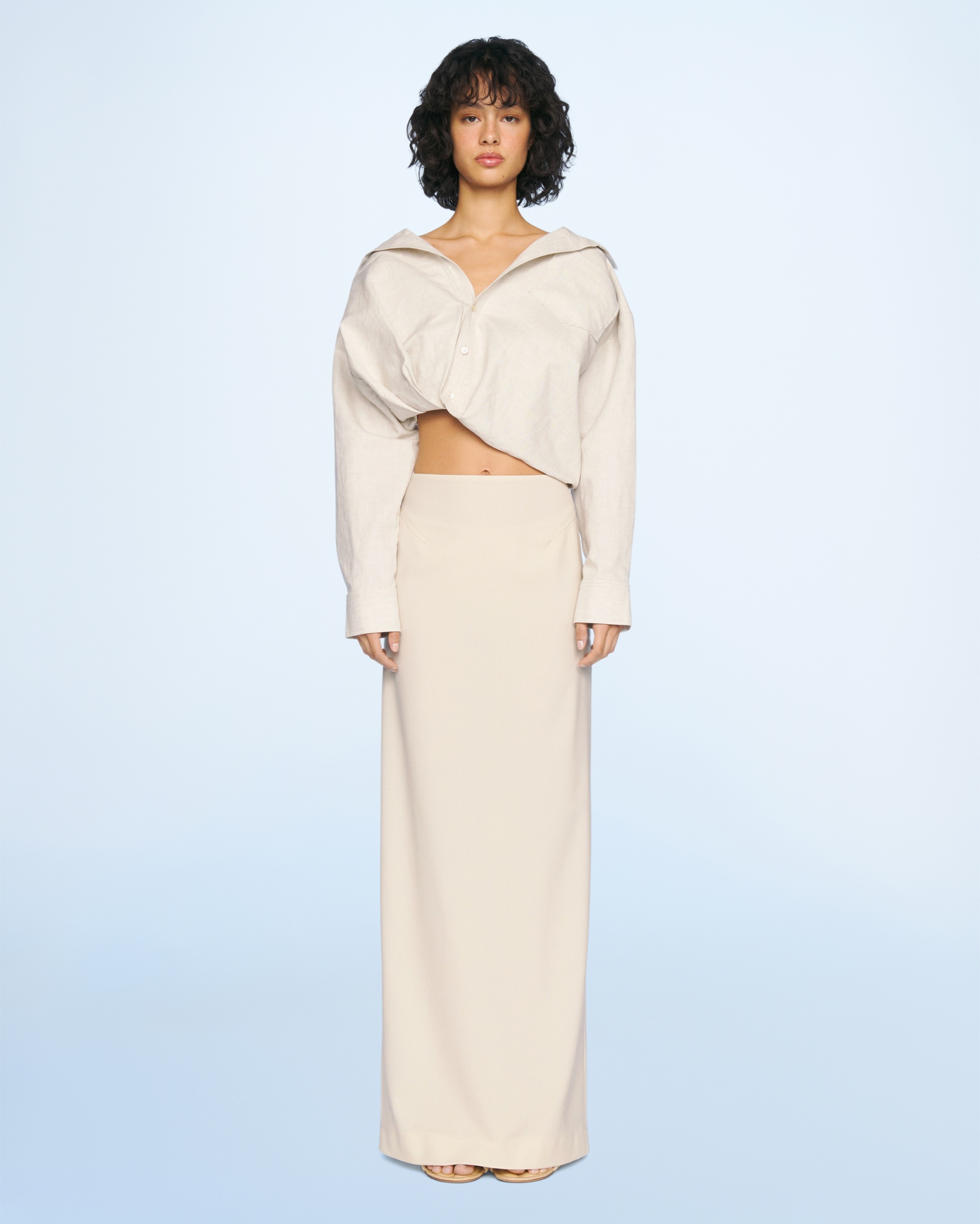 Jacquemus La Veste Bahia Cropped Blazer In White
