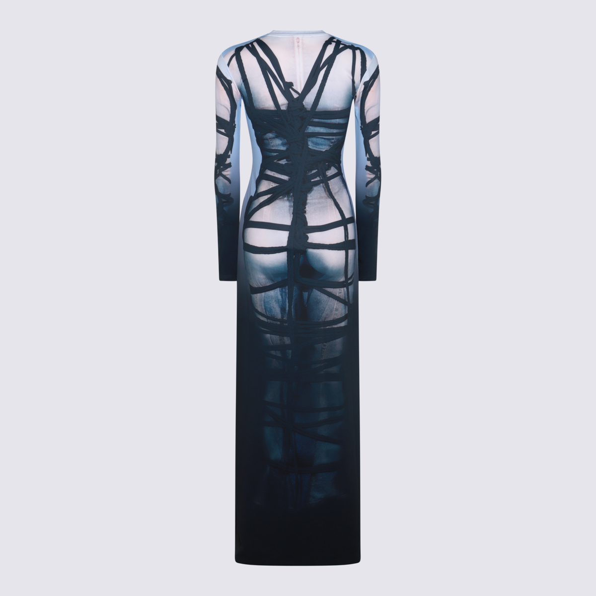 Y/project Jpg Bondage Jersey Long Dress In Blue