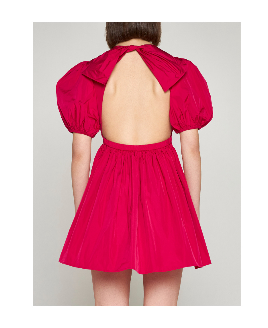 Red Valentino Bow-detail Taffeta Minidress In Red