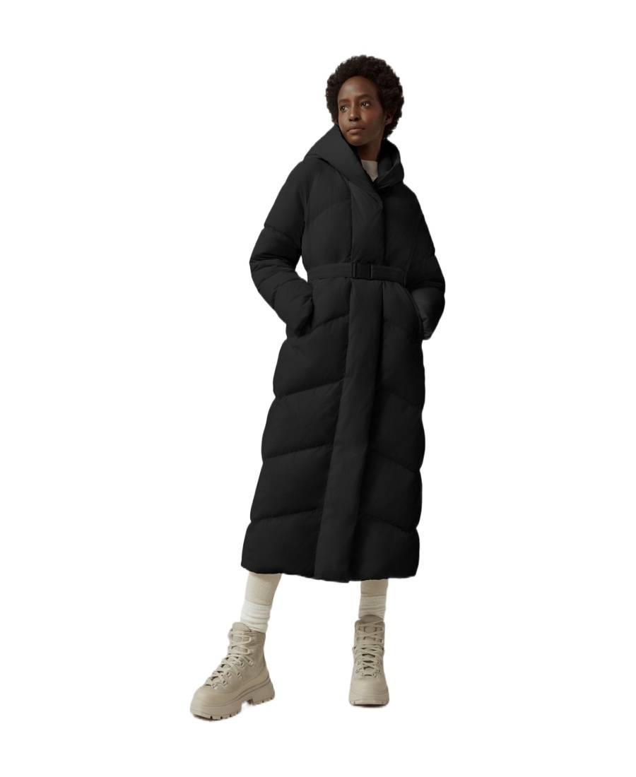 Canada Goose Marlow Belted Puffer Coat In Black