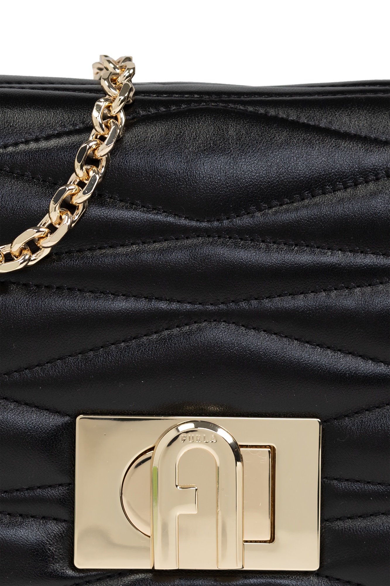 Furla 1927 M Black Leather Shoulder Bag