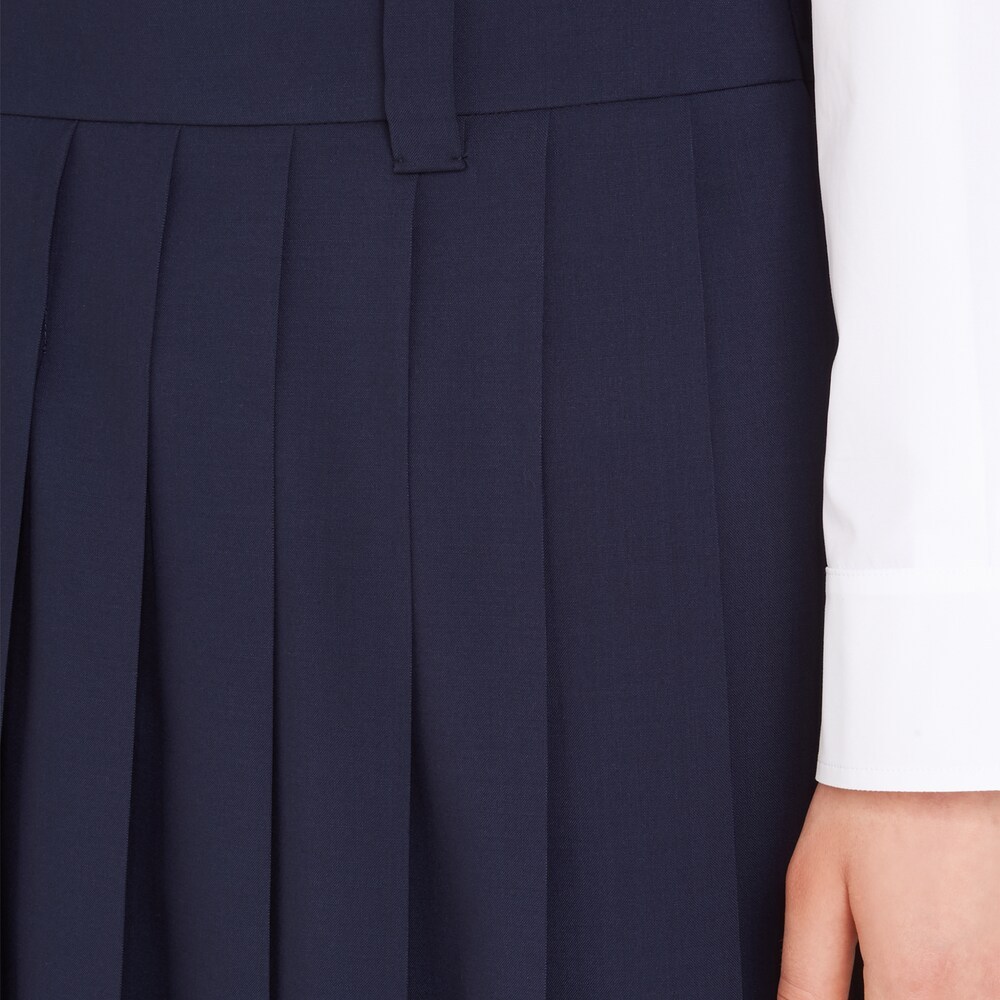 Miu Miu High-waist Pleated Skirt In Blue