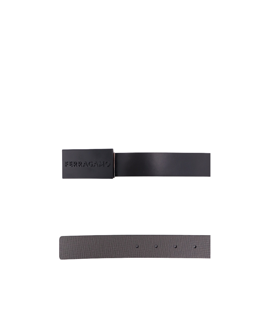 Ferragamo Adjustable Buckle Belt In Black