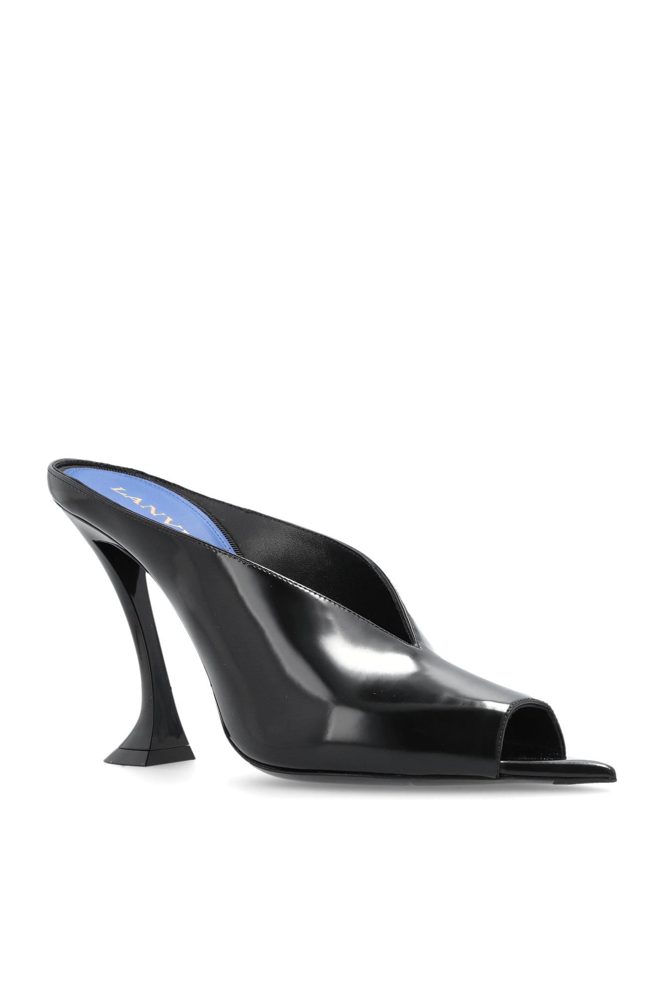 Lanvin Midnight Step Sculpted-heel Sandals In Black