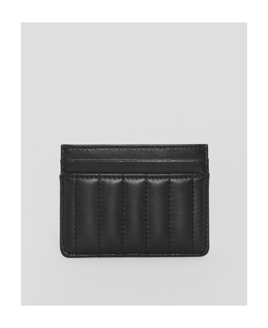 Burberry Tb Monogram-plaque Leather Cardholder In Black